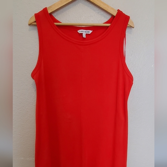 Elizabeth and James Red 100% Cotton Sleeveless Tank Midi Dress Size XL - Picture 3 of 6